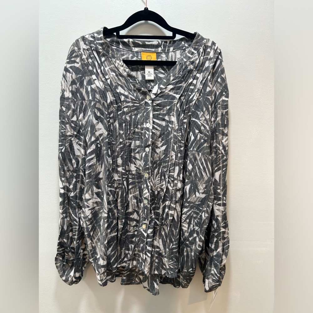 Gray Patterned Women's Top